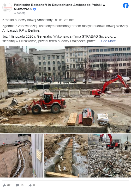 Niemcy W Berlinie Ruszyła Budowa Nowej Siedziby Ambasady Rp Polski Obserwator 5953