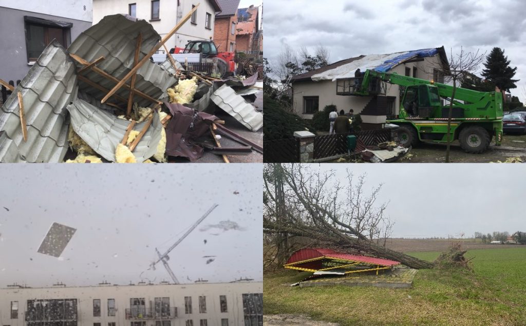 Tragiczny bilans wichur nad Polską. Trąba powietrzna w Wielkopolsce. Żuraw budowalny powalony przez wiatr