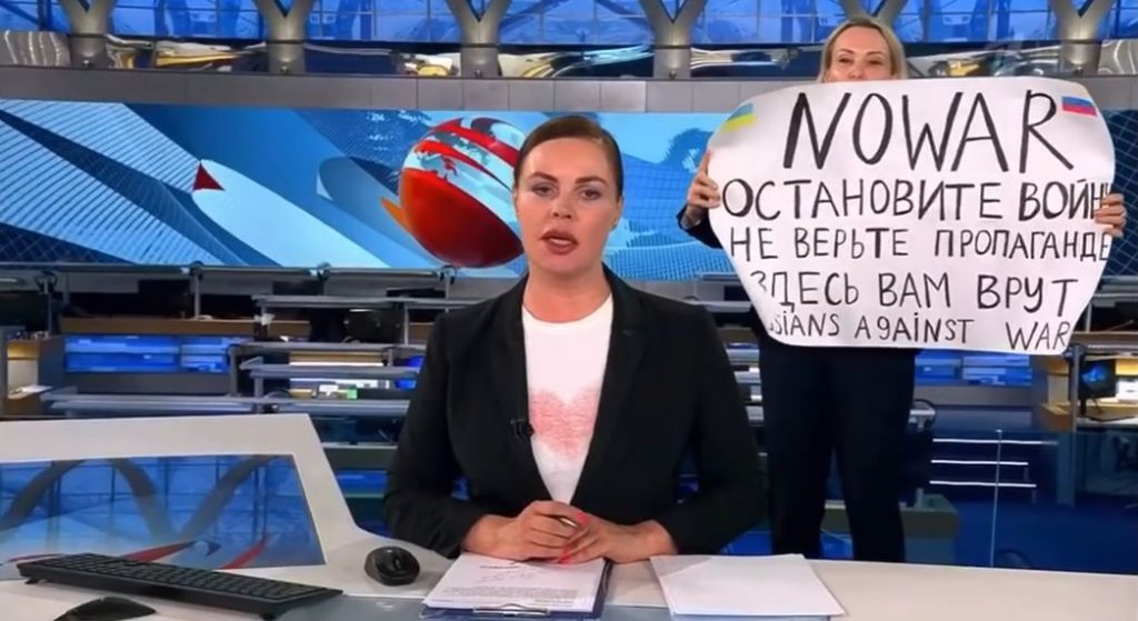 Protest rosyjskiej dziennikarki