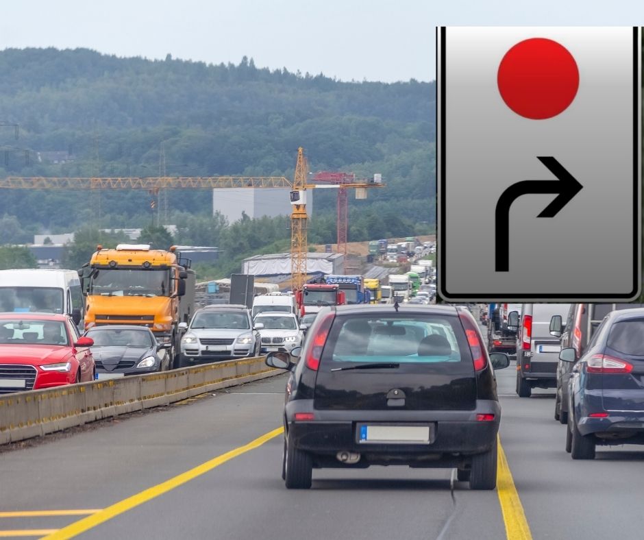 czerwona kropka znak drogowy Niemcy