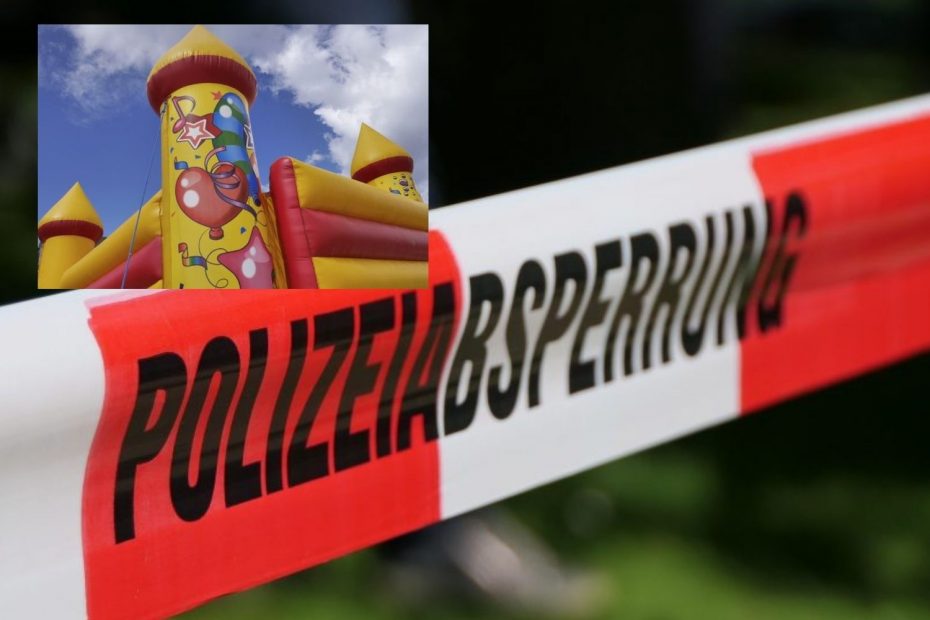 wypadek wiatr dmuchany zamek
