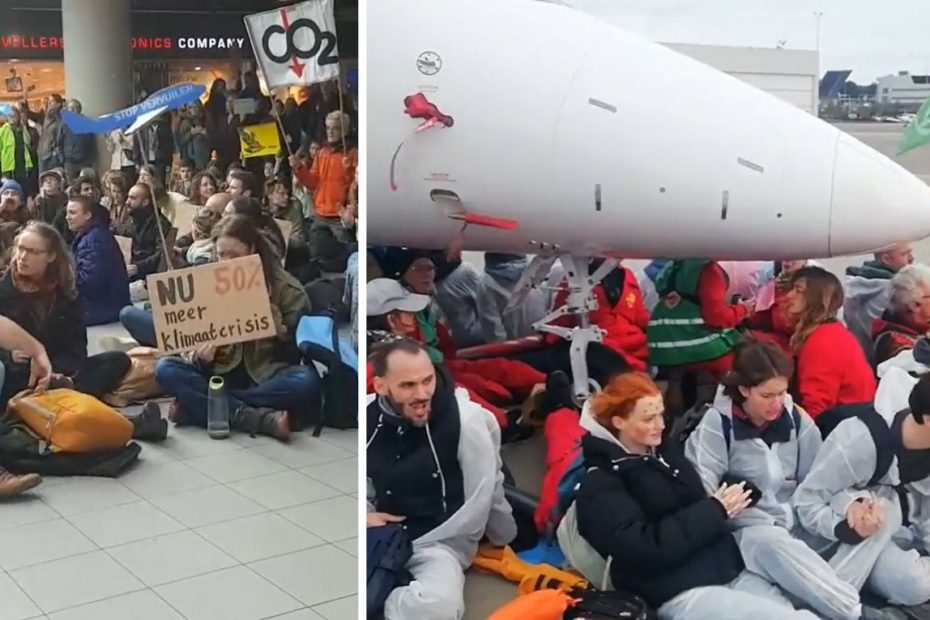 Aktywiści sparaliżowali lotnisko przykuwając się do samolotów. Ponad 100 aresztowanych
