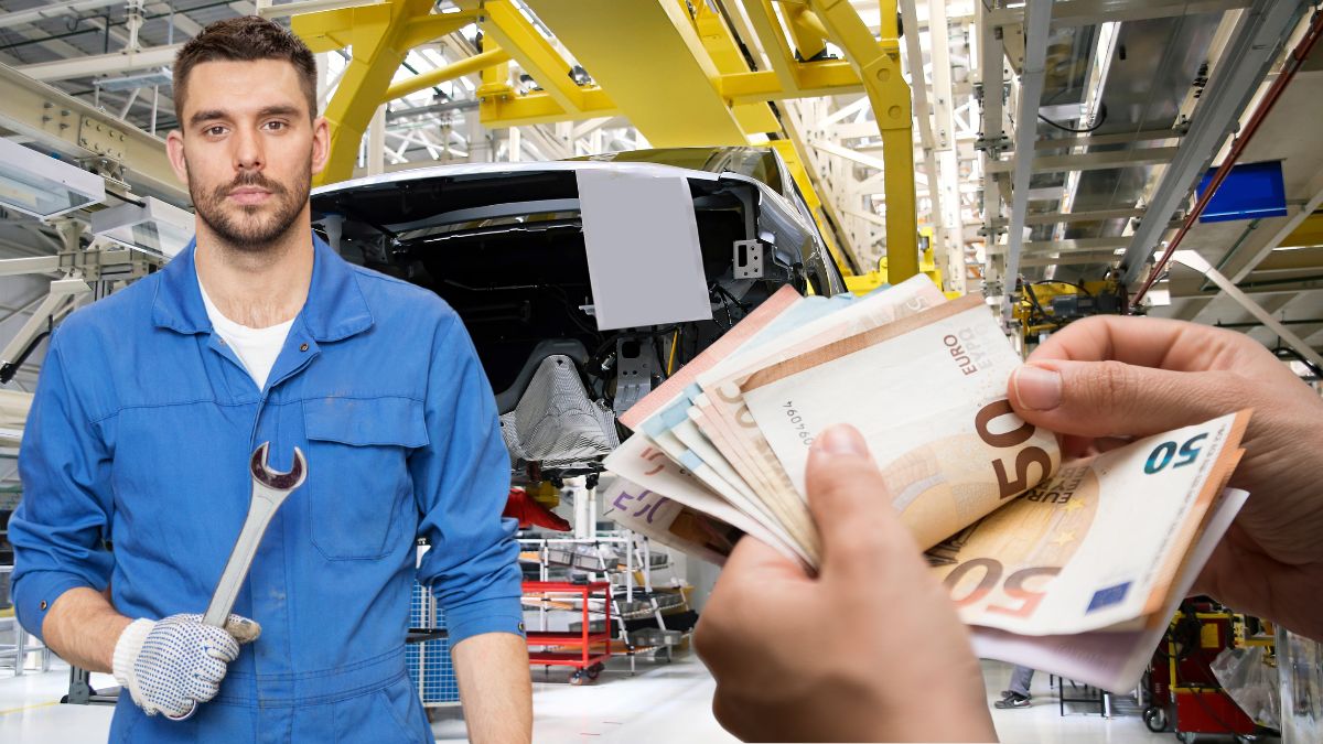 Löhne in einer deutschen Autofabrik.  Hohe Gehälter und legendäre Boni