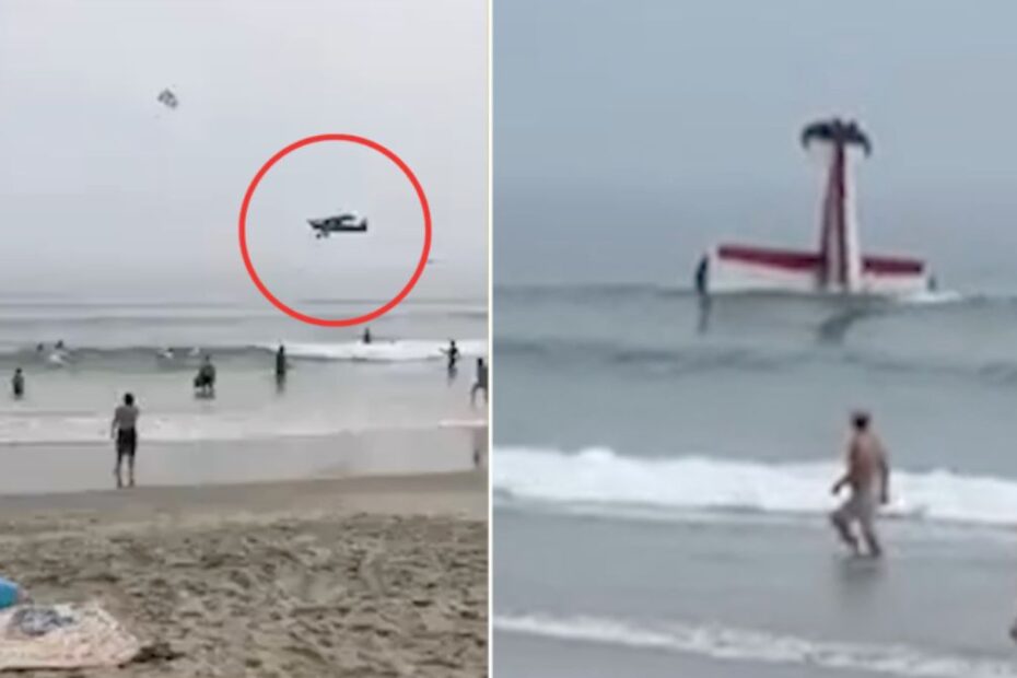 Katastrofa samolotu przy plaży, USA, Hampton beach