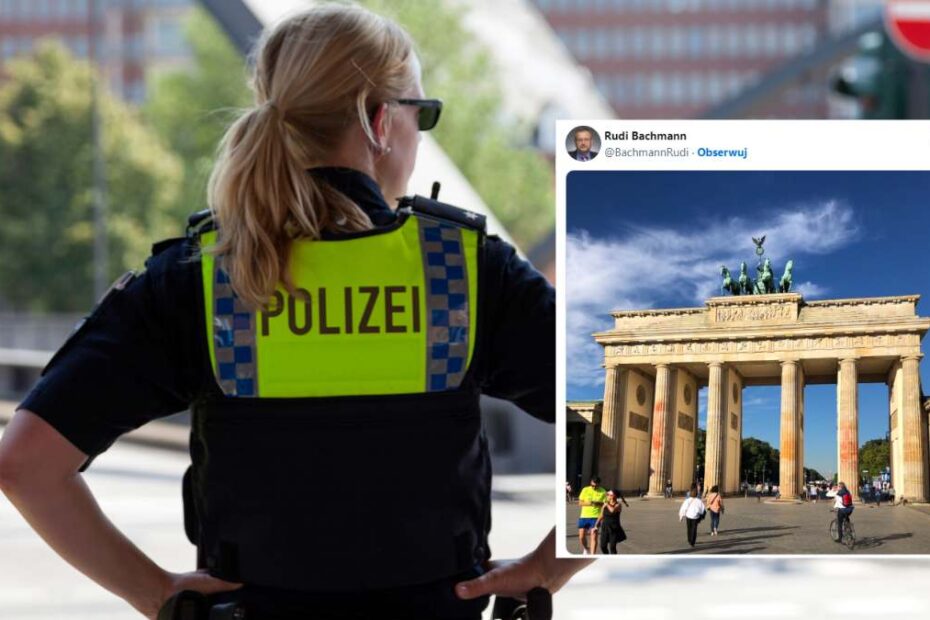 Brama Brandenburska oblana farbą