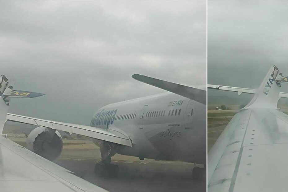 Zderzenie samolotów Ryanair na lotnisku w Madrycie