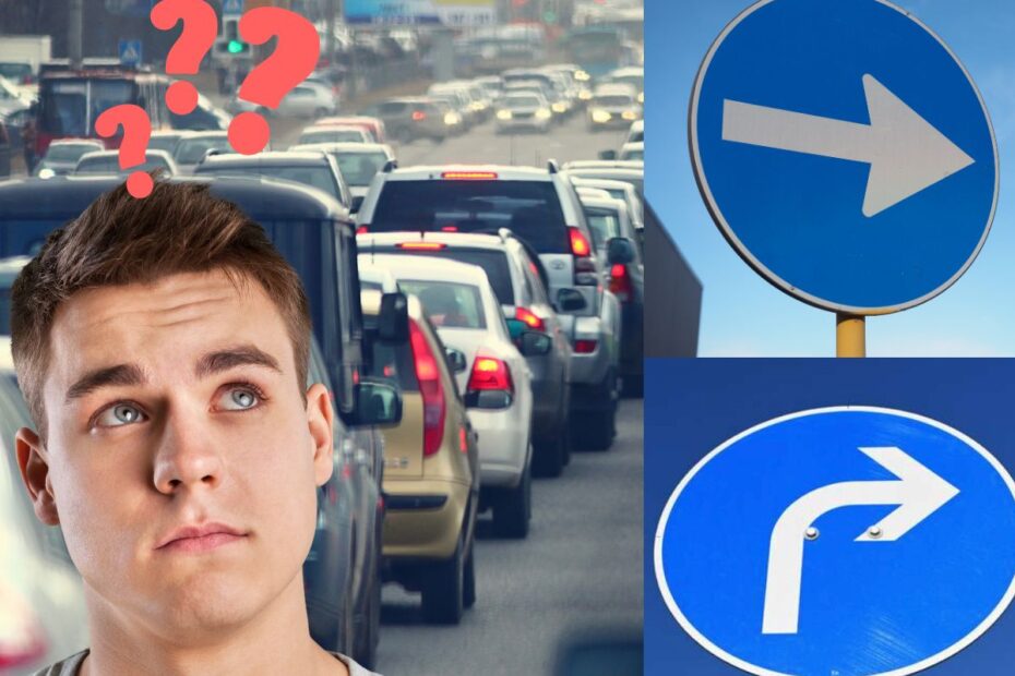 znaki drogowy ze strzałką