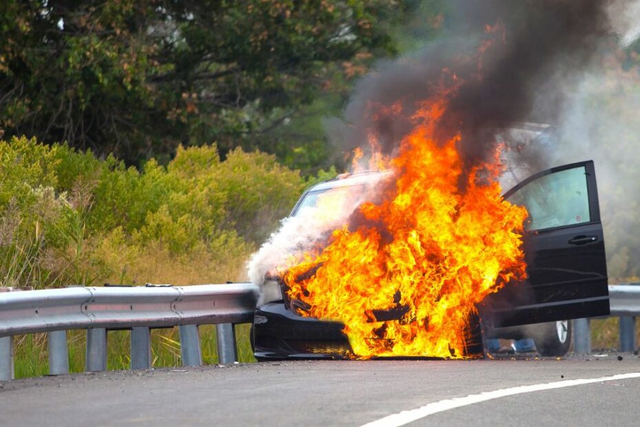 Niemcy: Pożar samochodu na autostradzie A8