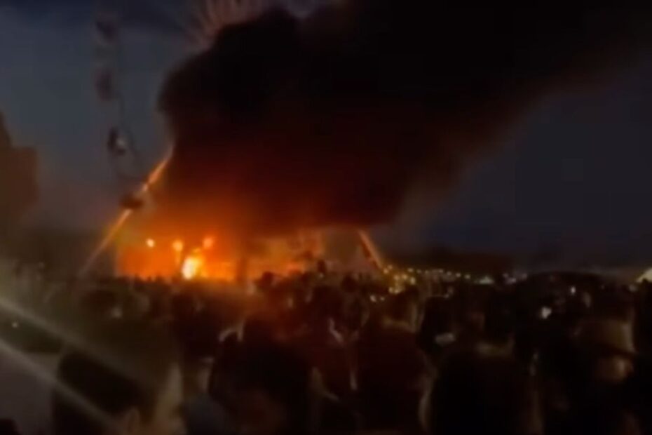 Niemcy Pożar podczas festiwalu koło Lipska