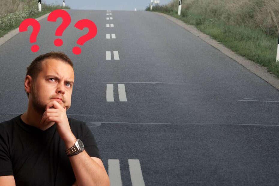 Podwójna przerywana linia na środku drogi