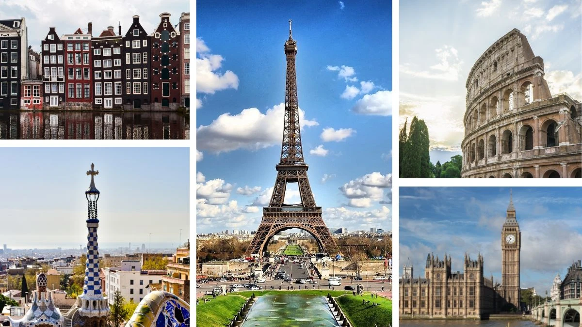 pięć podróży przed trzydziestką Foto: kolaż zdjęć Amsterdam, Barcelona, Paryż, Rzym , Londyn