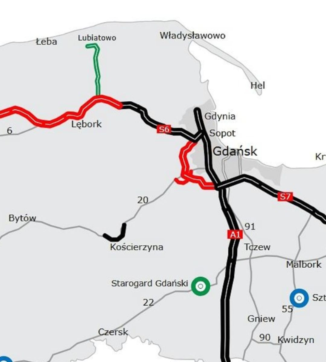 Najbardziej zatłoczona obwodnica w Polsce Foto: mapa obwodnicy trójmiasta