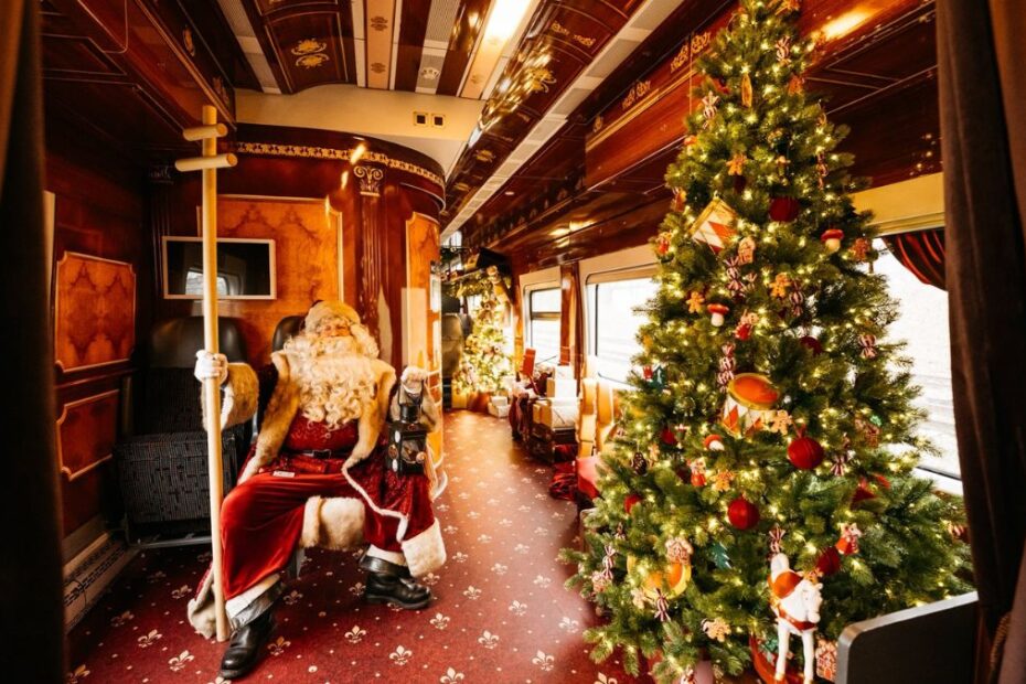 Świąteczny Ekspres z Polski na Litwę Foto: wnętrze świątecznego pociągu