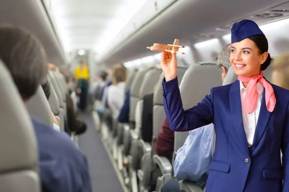 Najpiękniejsze stewardessy świata Foto: Stewardessa w samolocie w eleganckim uniformie