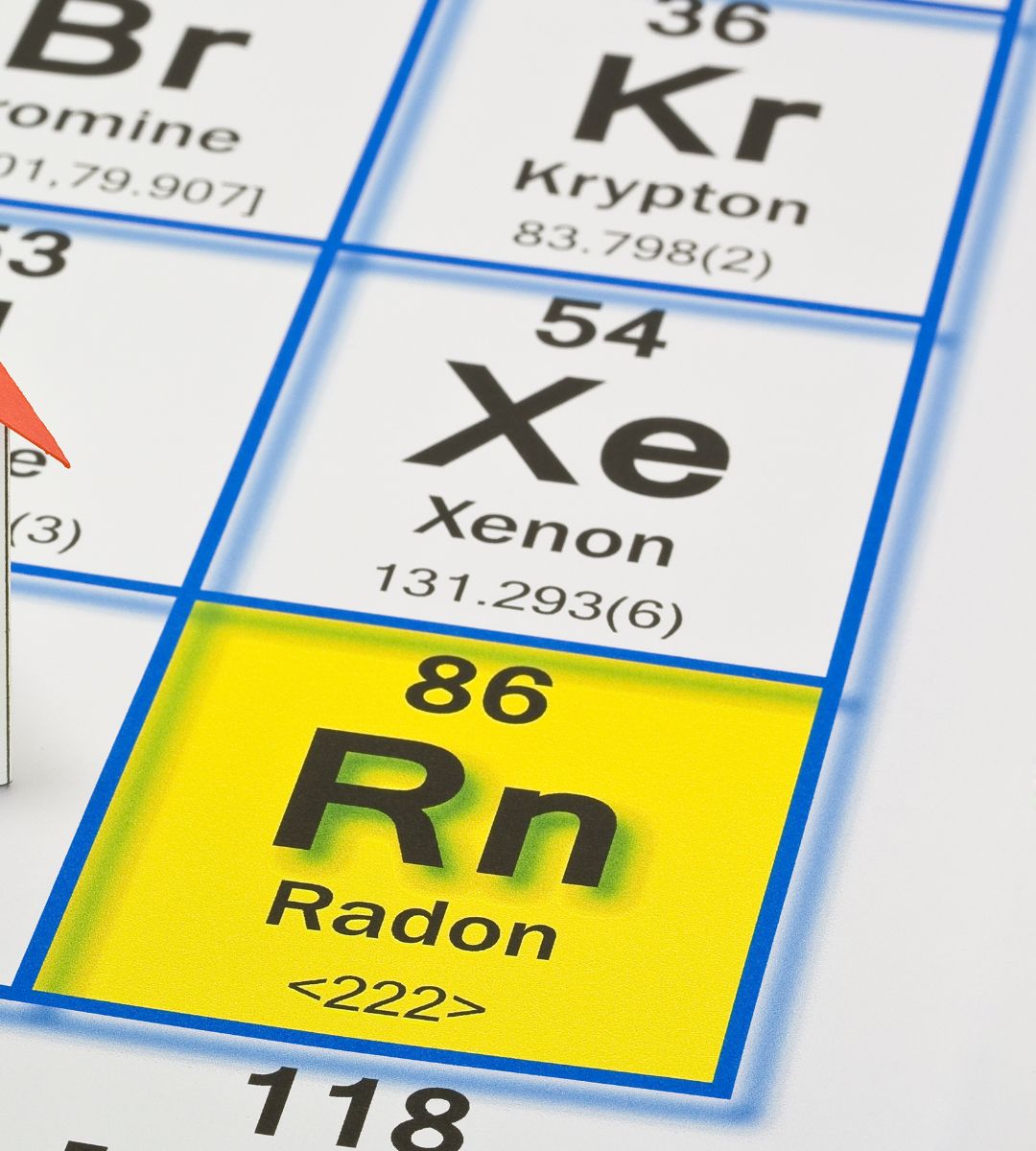 Miejsca o najwyższym stężeniu radonu w Niemczech Foto: radon na tablicy okresowej pierwiastków