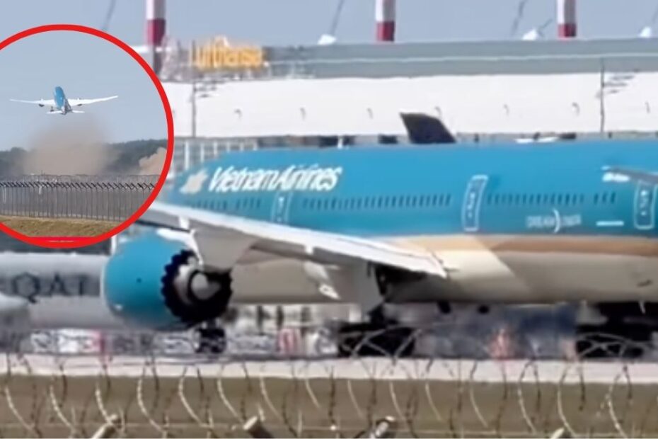 Boeing wypadł poza koniec pasa startowego
