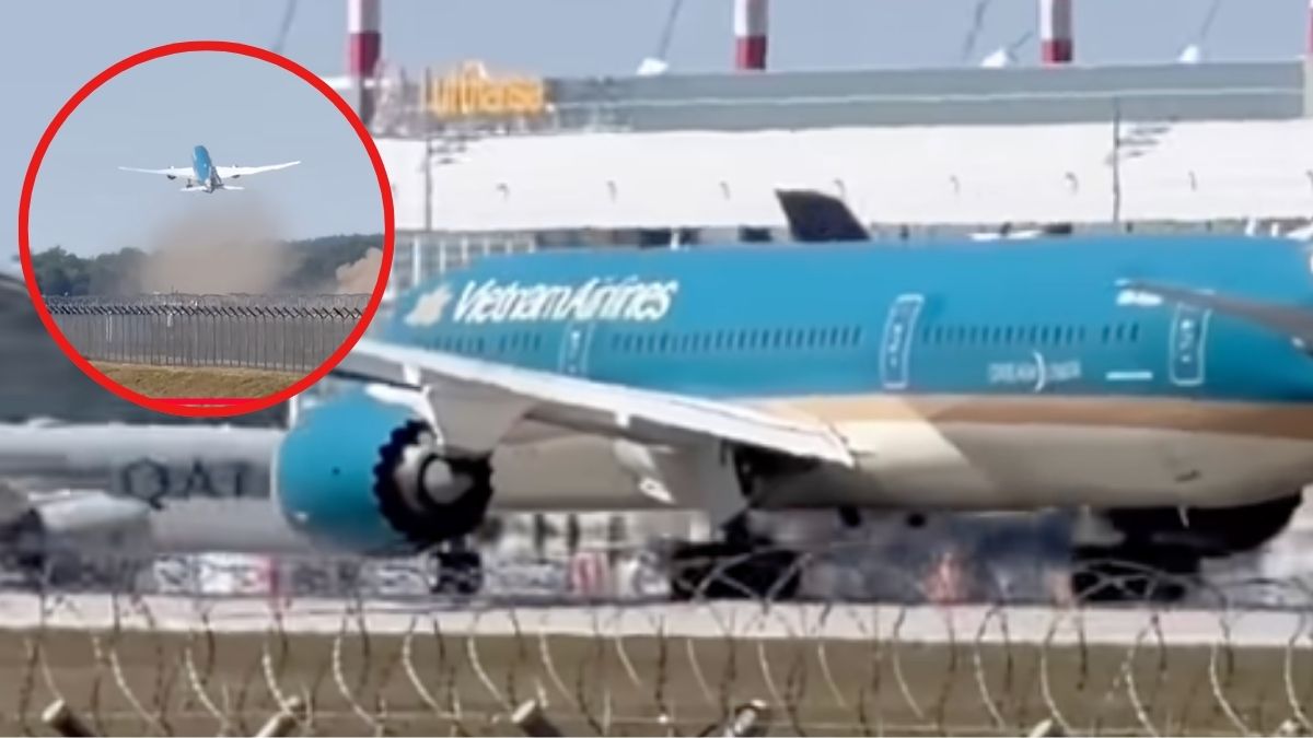 Boeing wypadł poza koniec pasa startowego
