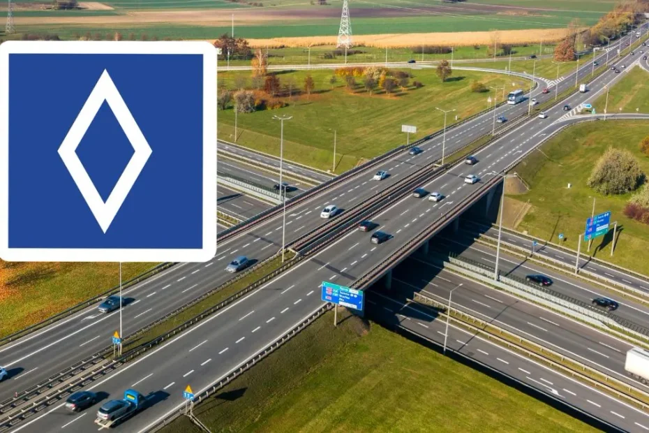 Biały diament na niebieskim tle